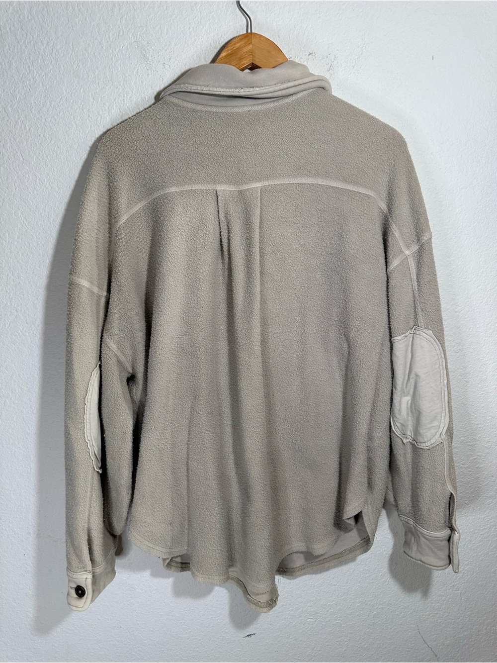Free People Viral Trending Ruby Jacket Oversized Shacket in Stone Size Small - Picture 5 of 7